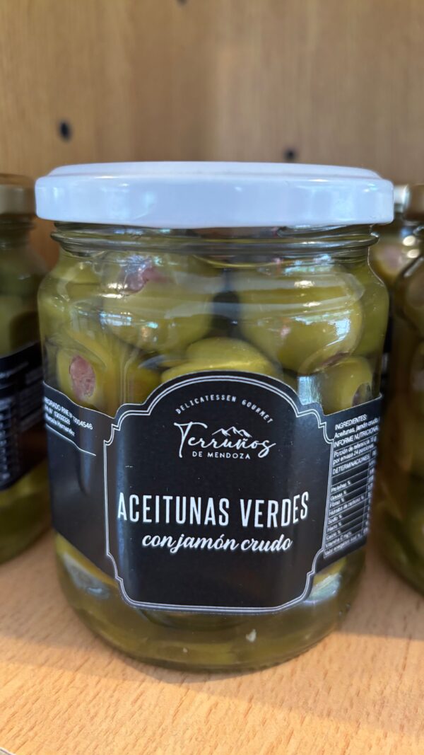 TERRUÑOS - ACEITUNAS VERDES CON JAMON CRUDO